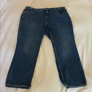 Good American Women's Straight Leg Blue Jeans